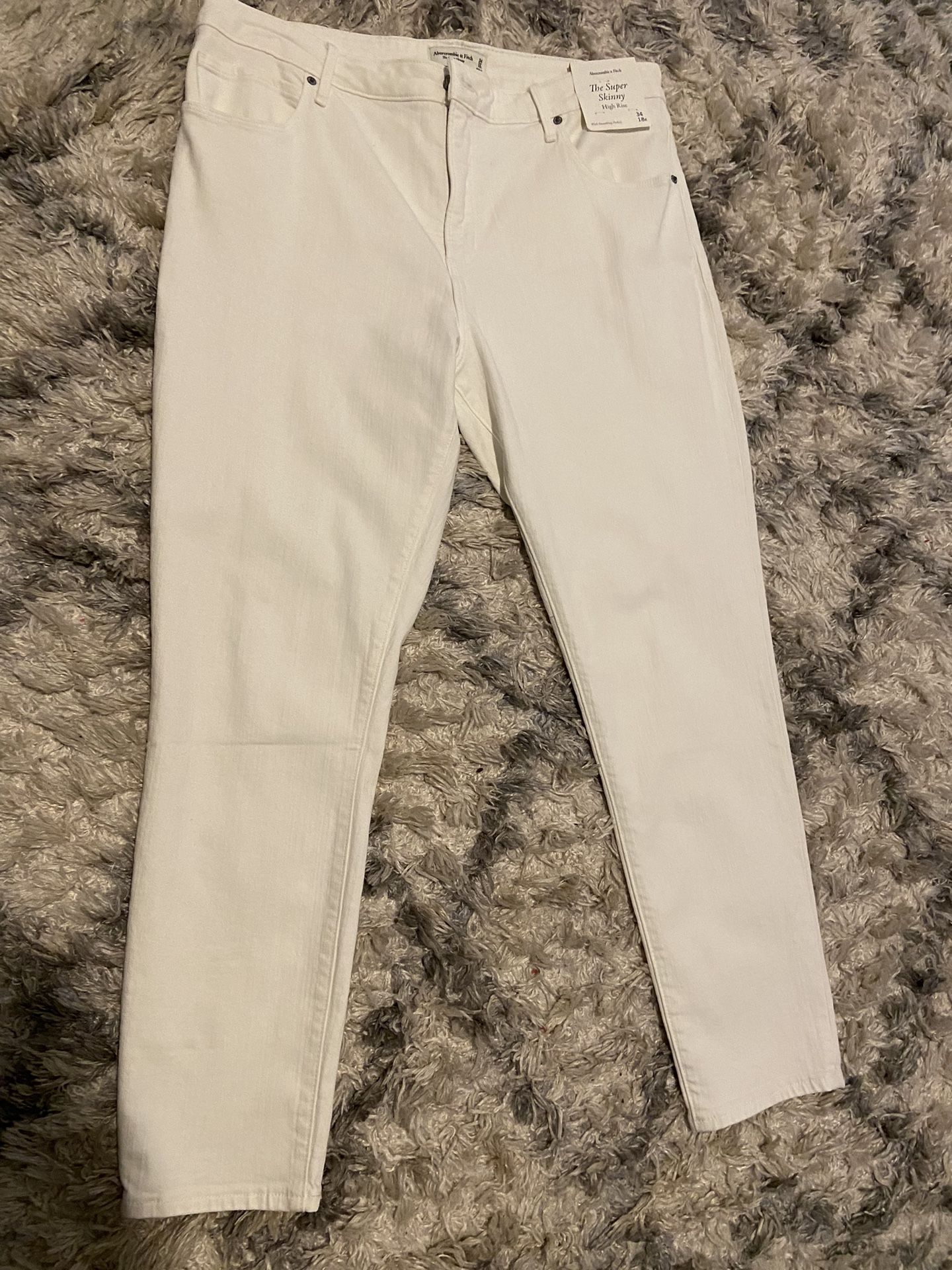 Abercrombie & Fitch White Jeans Size 18R Pantalón Talla 18R
