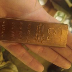 One pound 999 fine copper bullion