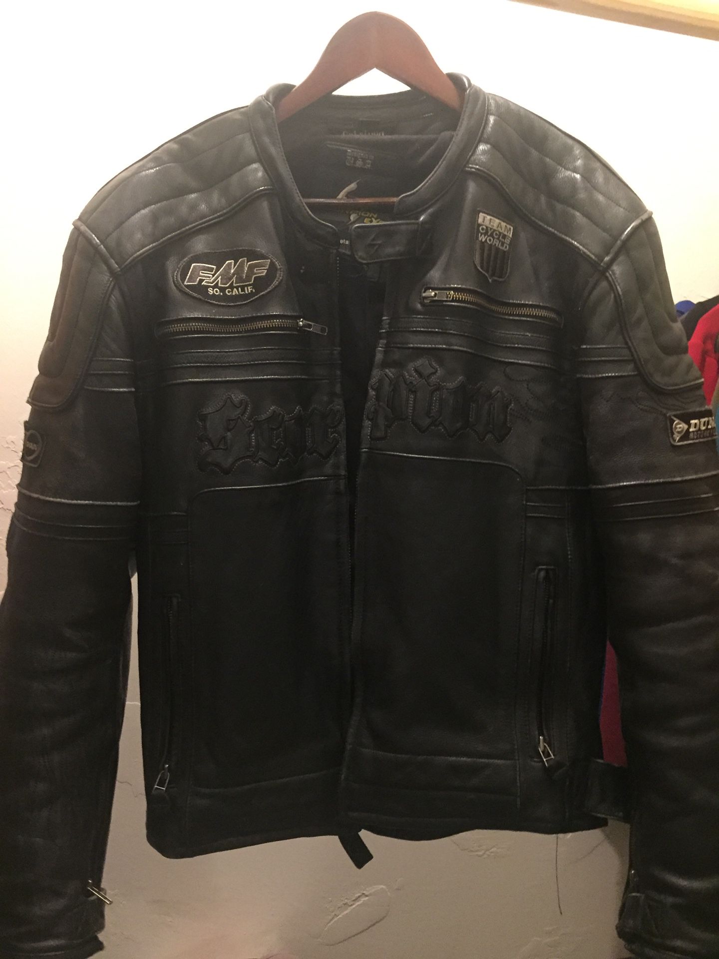 Motorcycle Leather Jacket Size M