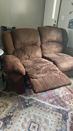 Brown loveseat