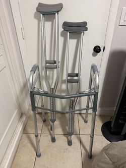 Aluminum Crutches and Walker Set