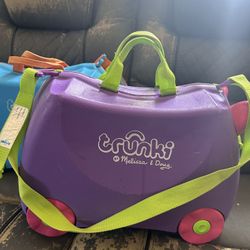 Trunki Kids Rolling Luggage- Purple Only 