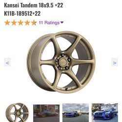 Kansei Tandem wheels 18x9.5 5x4.5 bolt pattern (2 ONLY)