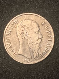 1866 Maximiliano Emperador Mexican Silver Coin