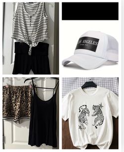 Women's Clothing Bundle - Tops, Shorts, and Hat