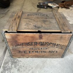 vintage Anheuser Bush Budweiser Wooden Beer Crate
