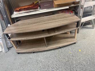 3-Tier Wood TV Stand with Casters/ Sold As is