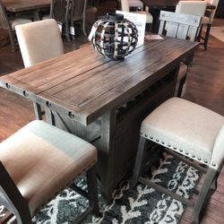 Jaxon Grey Extendable Dining Table w/ Wine Rack & Storage OBO