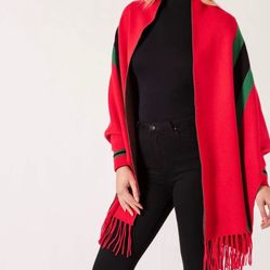 Red Sweater Shawl Scarf