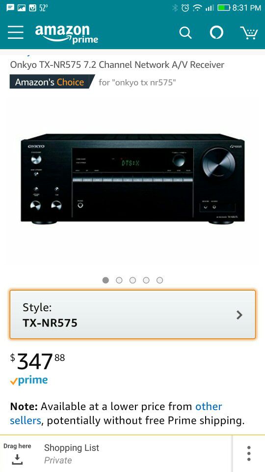 Brand new 4.1 out  97Reviews Onkyo TX-NR575 7.2 Channel Network A/V Receiver