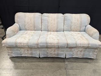 Everton Charming Light Blue Striped Floral Sofa