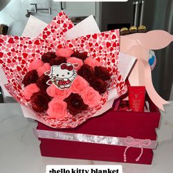 Hello. Kitty Valentine Gift Roses Bouquet Ramo 