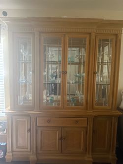 Dining table with china cabinet