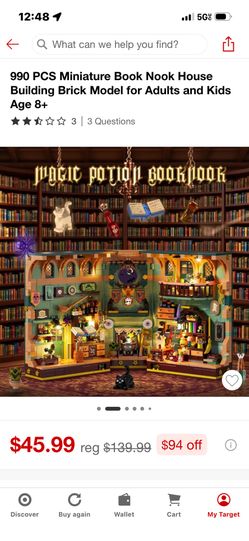 Miniature Book Nook House Building Brick Model