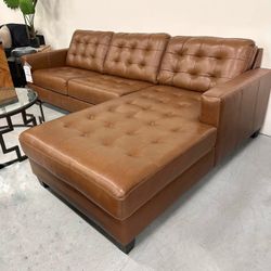Genuine Leather Sectional Sofa With Chaise ⭐$39 Down Payment with Financing ⭐ 90 Days same as cash