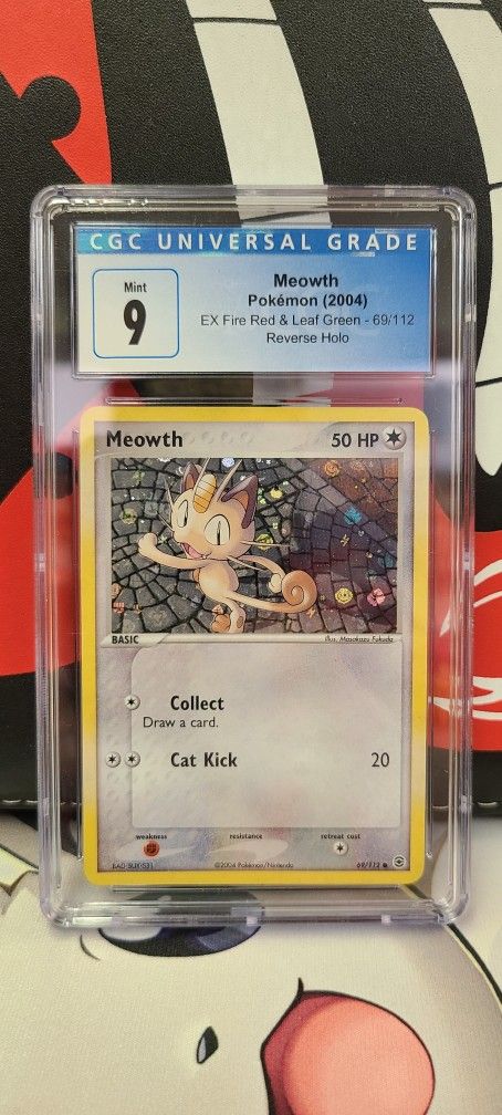 Meowth 2004 EX Fire Red Leaf Green Reverse Holo CGC 9