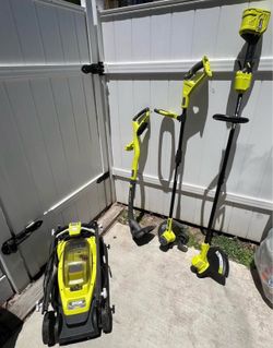Ryobi ONE+ 18V Lawn Care Bundle – Mower, Trimmer, Hedge Trimmer & More