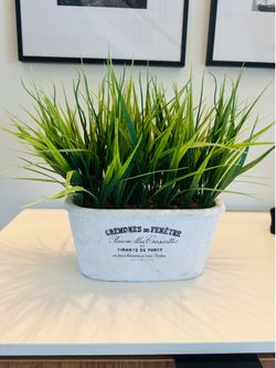 Faux green planter