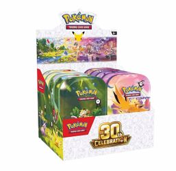 Pokemon TCG: 30th Celebration Mini Tin 10-Count Display Box