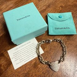 Sterling Silver 925 Tiffany Heart Bracelet 
