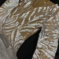 Silver Tan Dress XL