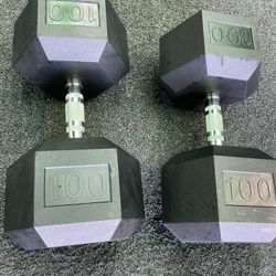 85, 95, 100lb Hex Head Dumbbells