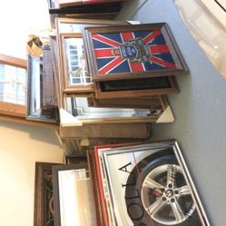 vintage bar mirrors asst sizes And Water Pitchers