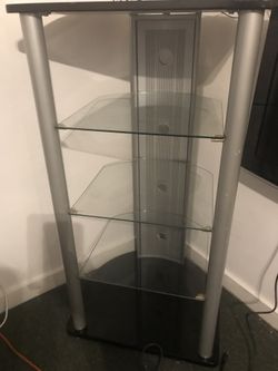 2 black glass shelves