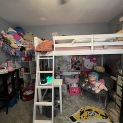 Brand New White Bed Frame With Brand New Mattress 