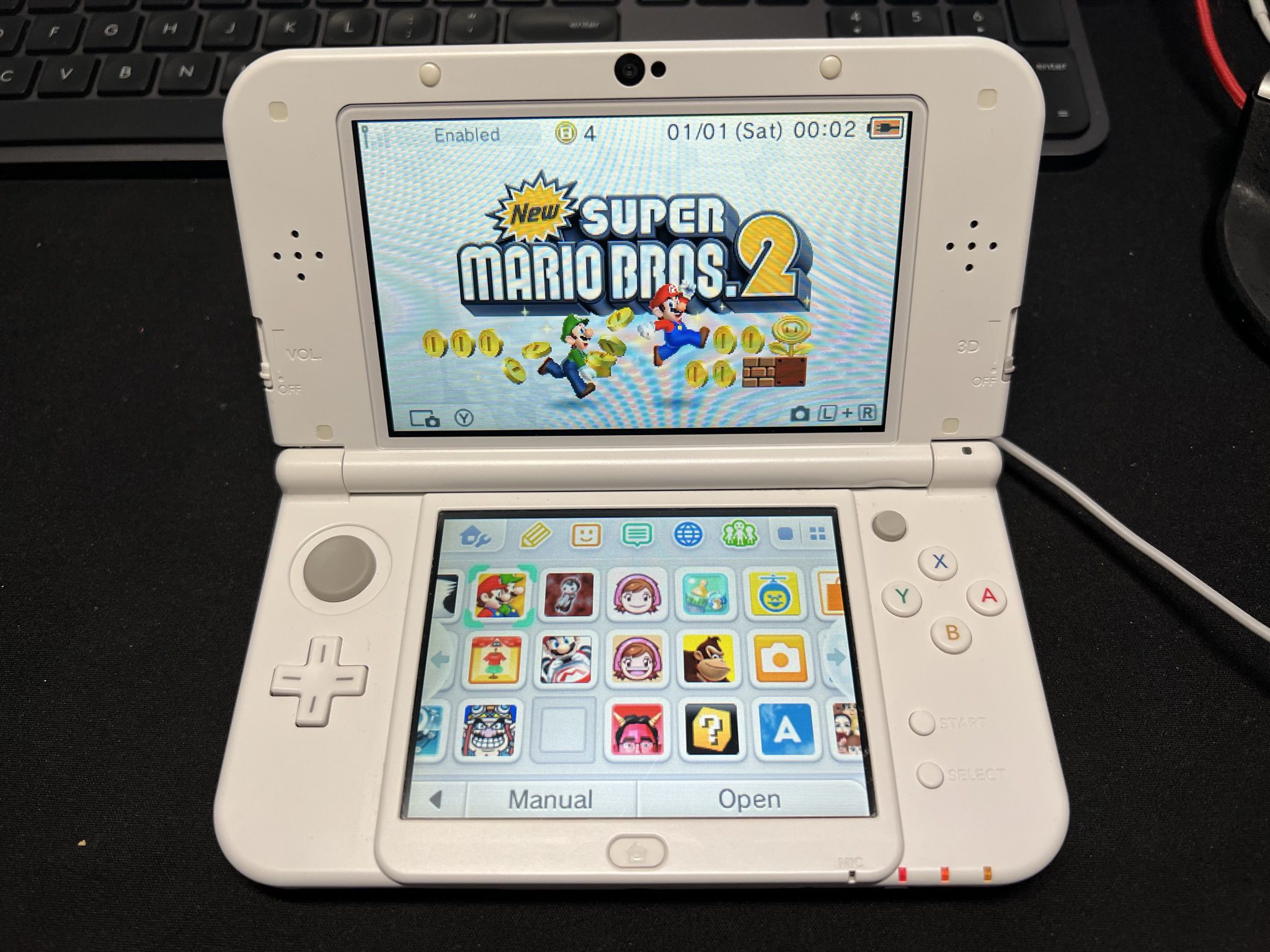 DUAL IPS Nintendo 3DS LL Pearl White Handheld System [PAL -EU/AUS]