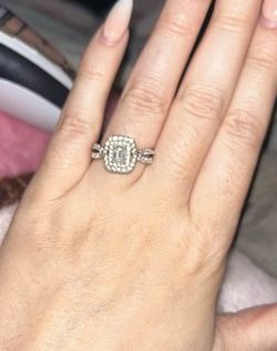 .75 diamond halo engagement ring.