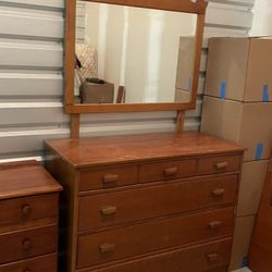 Vintage Dresser With Mirror 