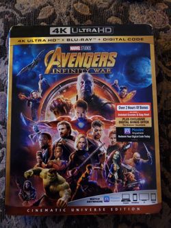 Marvels Avengers 4k Blu-ray And Regular Blu-ray LIKE NEW