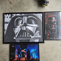 Starwars Framed Art Set Of 3