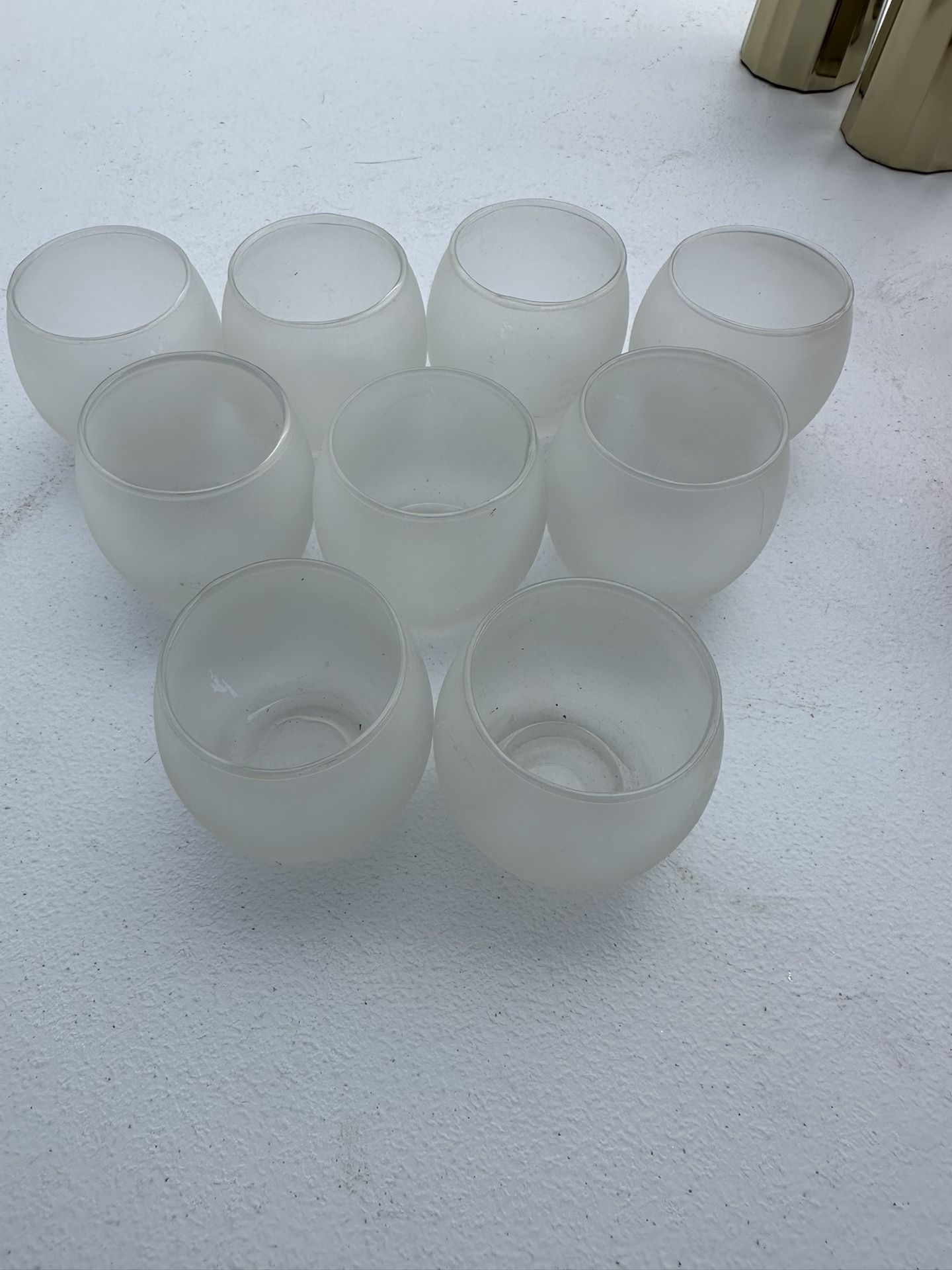 Frosted Glass Votive Holders Set Of 9