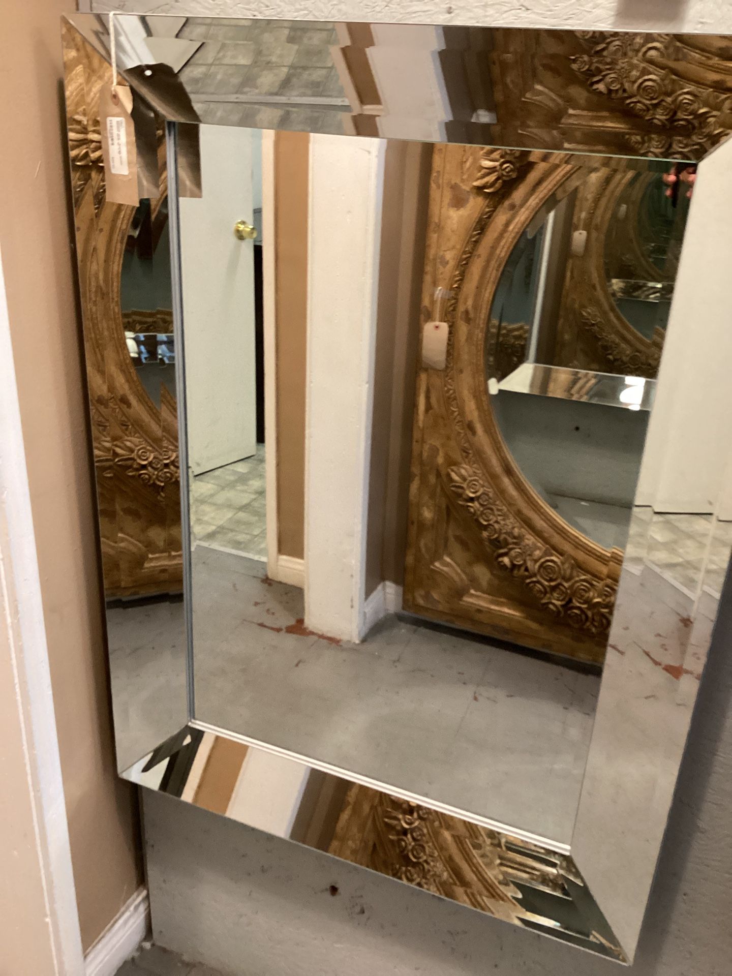 Framed Double Beveled Mirror 40" X 30" SKU G8BFHX