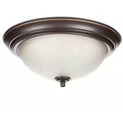 13 in. 2-Light Oil Rubbed Bronze Flush Mount