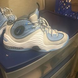 Social Status x Nike Air Penny 2 "Playground" in the Sail/University Blue-White-Black colorway. 