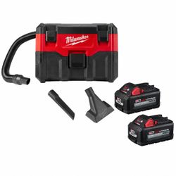 Milwaukee M18 18V Cordless 2 Gallon Wet/Dry Vacuum with (2) M18 6.0 Ah Battery