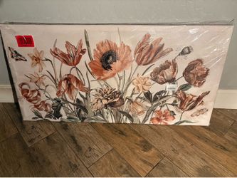 New!✨ 20x40 rustic floral canvas wall art