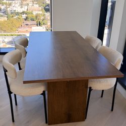 Modern Dining Table 68” Dark Wood