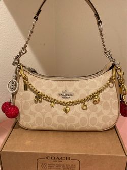 Coach Signature Shoulder Bag with Charms