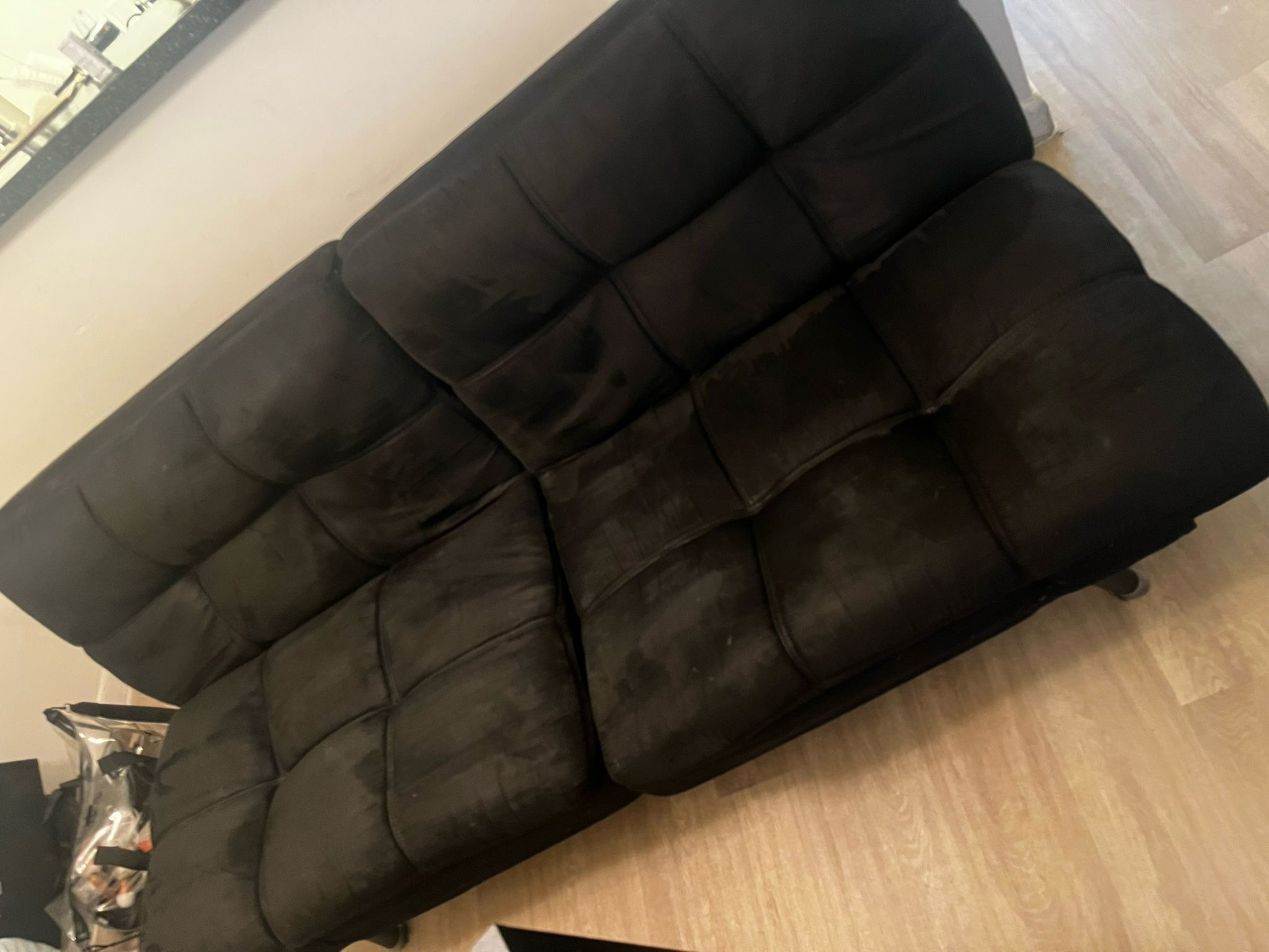 Black Suede Futon