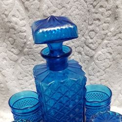 Rare Vintage Blue Diamond Decanter