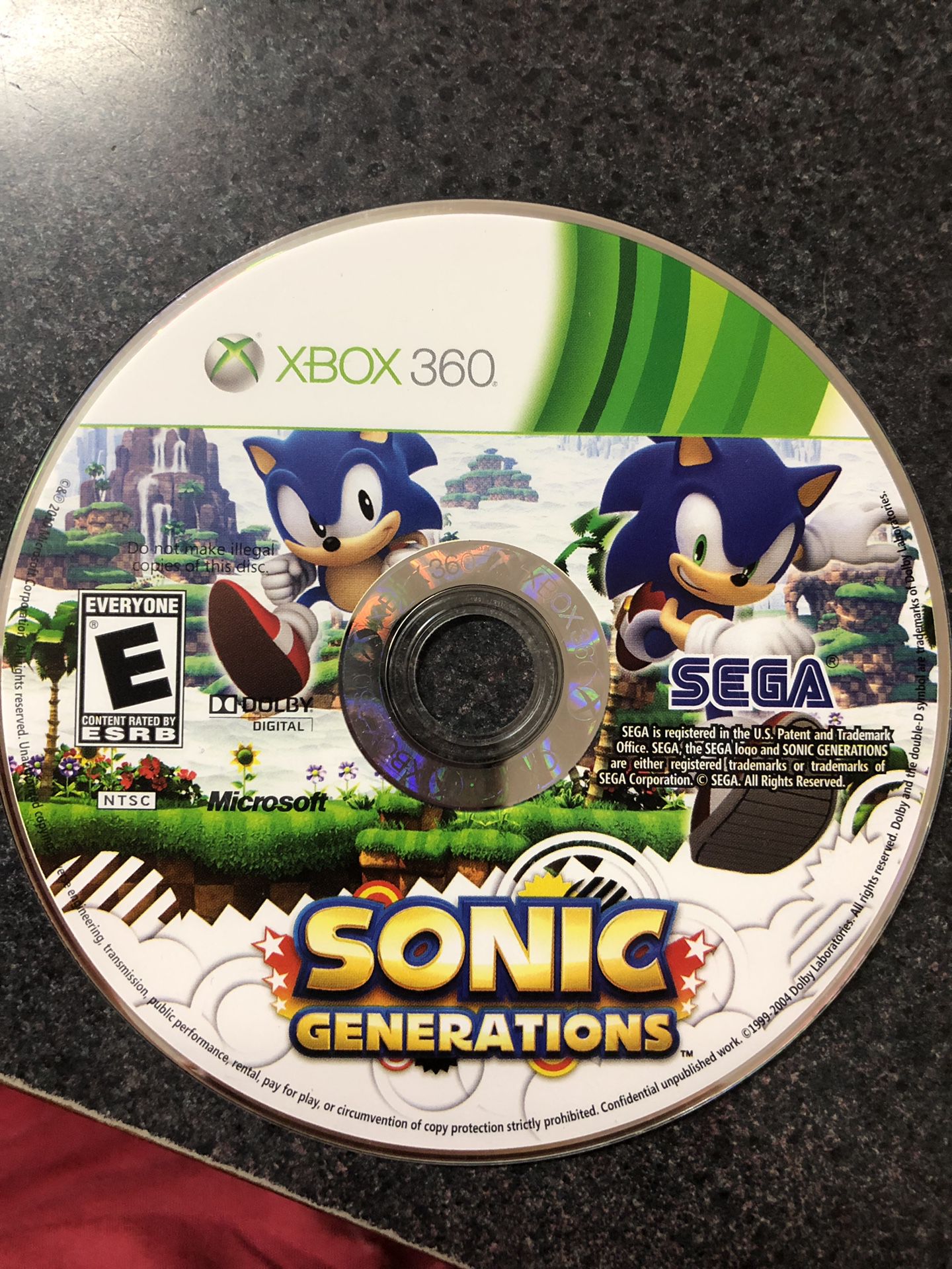 Sonic Generations game for Xbox 360