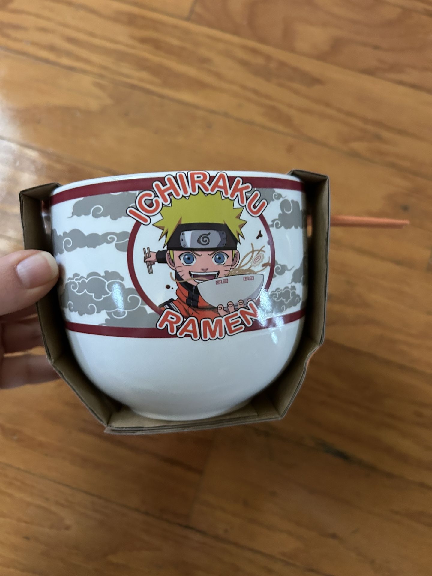 NWT Naruto ramen bowl spoon chopsticks 3pcs set