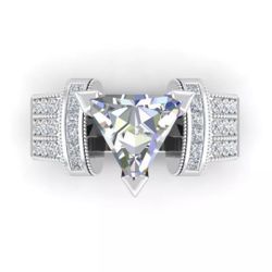 925 Silver Triangle Shape Ring, Size 7-$10.00