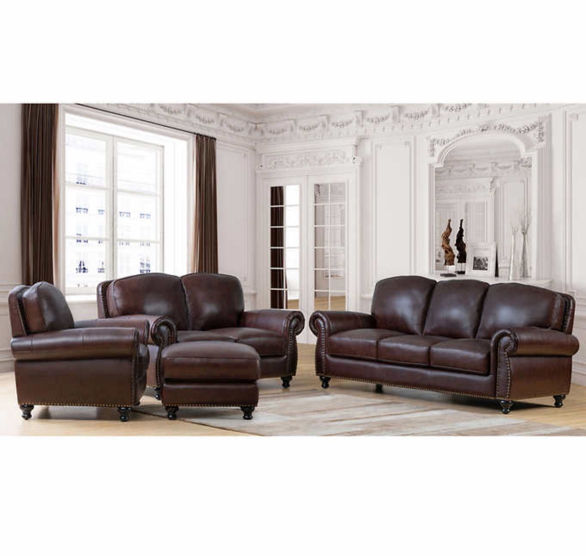 Mortar 4-piece Brown Leather