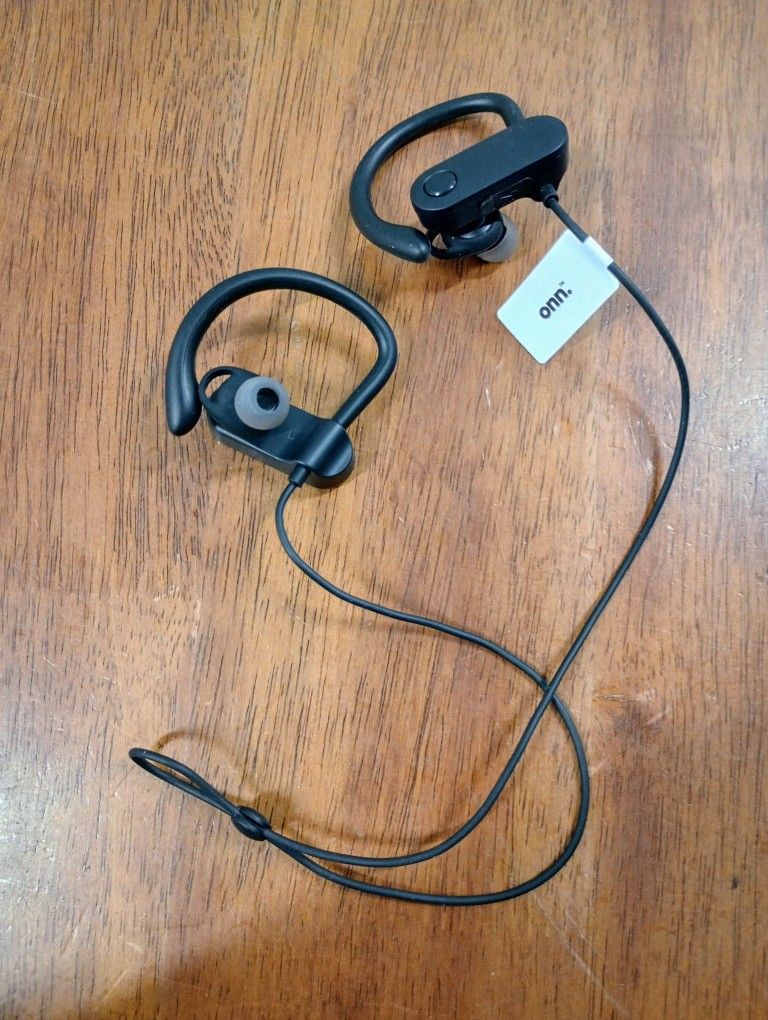onn Grove Bluetooth Built-in Mic Wireless Sport Earphones, 15 Hours Playtime - Black