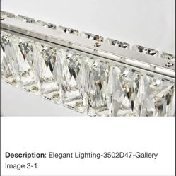 Monroe 48" LED Crystal Linear Chandelier